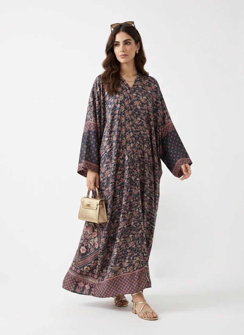 هدية المدينة  Mosaic Printed Abaya - HM