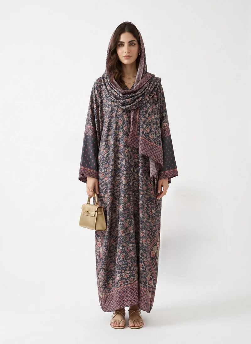هدية المدينة  Mosaic Printed Abaya - HM