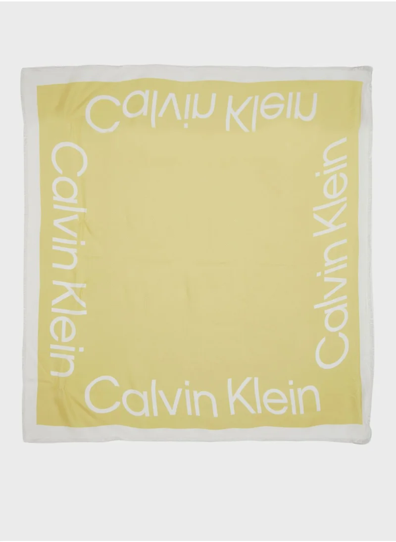 CALVIN KLEIN Logo Detailed Scarf
