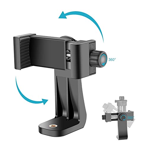 HUMBLE® 360-Degree Cell Phone Holder with Adjustable Clamp Phone Tripod Mount Adapter Compatible with Smartphones & All Types of Tripods with 1/4 Screw - Image 2