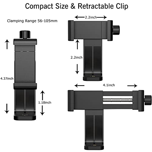 HUMBLE® 360-Degree Cell Phone Holder with Adjustable Clamp Phone Tripod Mount Adapter Compatible with Smartphones & All Types of Tripods with 1/4 Screw - Image 4