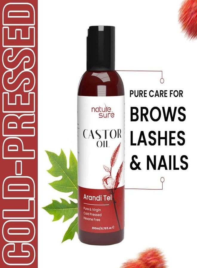 Nature Sure Castor Oil 200ml Arandi Tel for Brows, Lashes and Nails, Virgin Cold-Pressed Hair Oil IP-Grade, Repairs Cracked Heels - Image 2