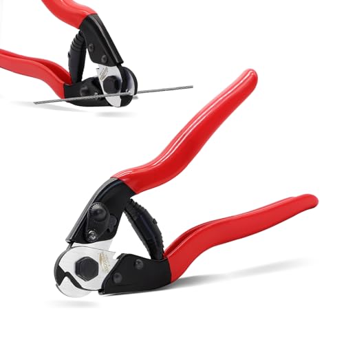 HOUSERAN 8 Inch Wire Rope Cutter Heavy Duty Steel Cable Cutters for 316 Stainless Steel Seal Cutter for Truck Driver Wire Cutters for Fence Aircraft Cable Bike Brake Cable DIY DeckingRailing - Image 1