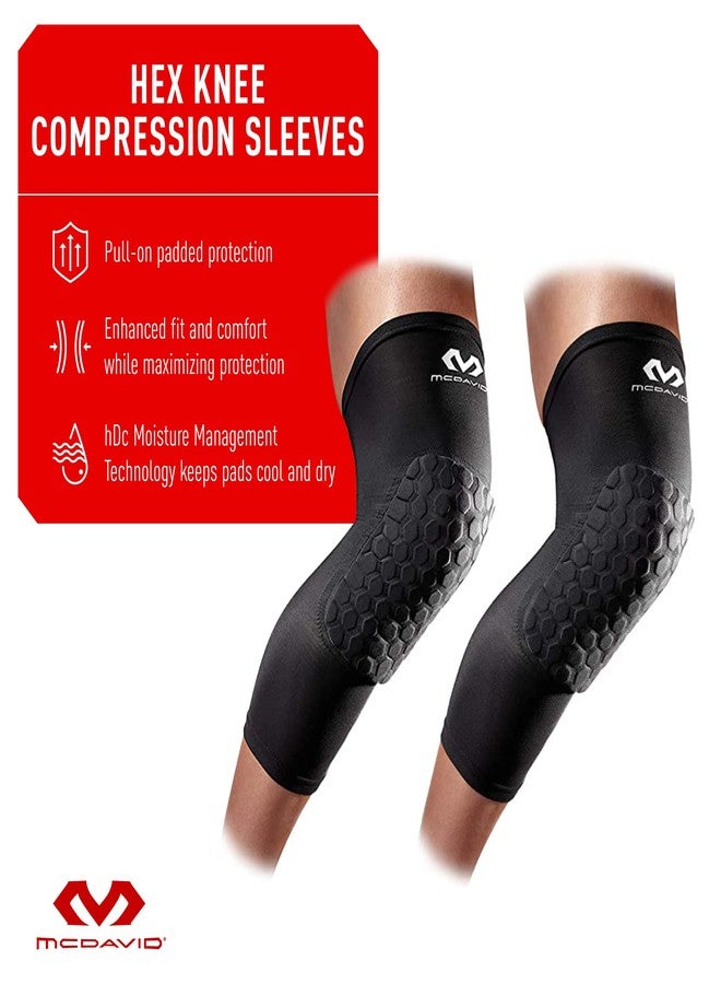McDavid Hex Knee Compression Sleeves, Pull-On Padded Protection, Moisture Wicking (1 Pair) - Image 2