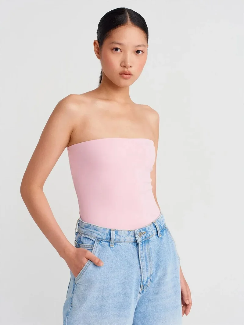 ديلفين Dilvin Strapless Slim-fit Jersey Blouse