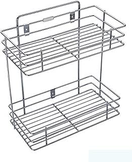 Nirgun Empex Stainless Steel 2 Layer Wall Mount Kitchen Rack Organizer Bathroom Shelves Kitchen Container - Image 1