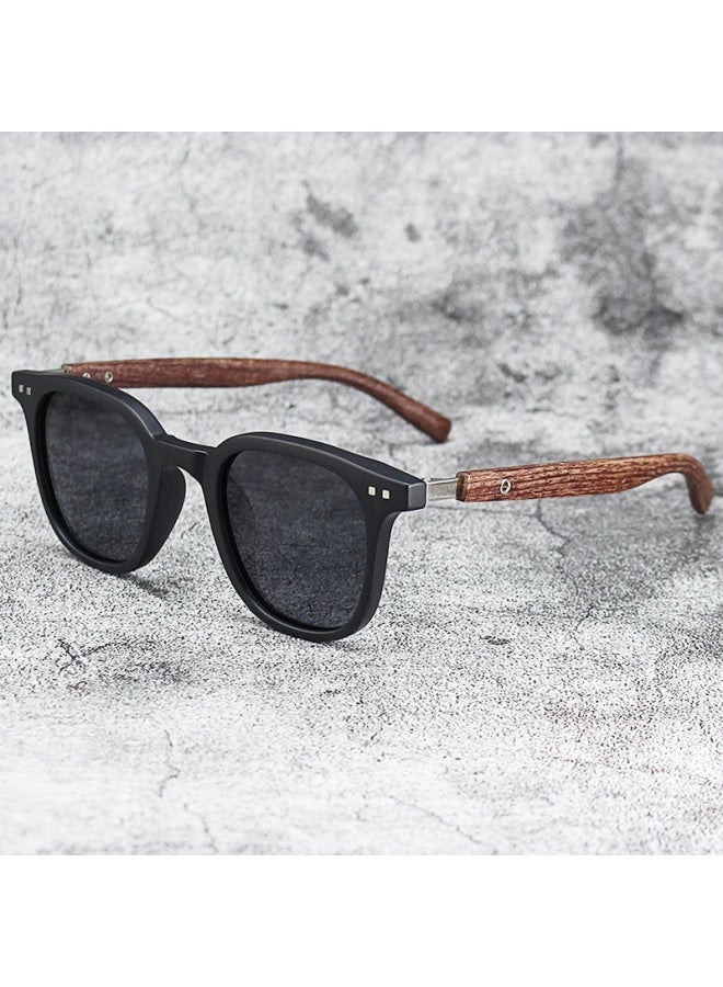 general New Arrival Men Vintage Wooden Frame Sunglasses Classic Brand Sun Glasses Coating Lens Driving Eyewear for Men/women-Lenses Color:4-Frame Color:as picture - Image 3