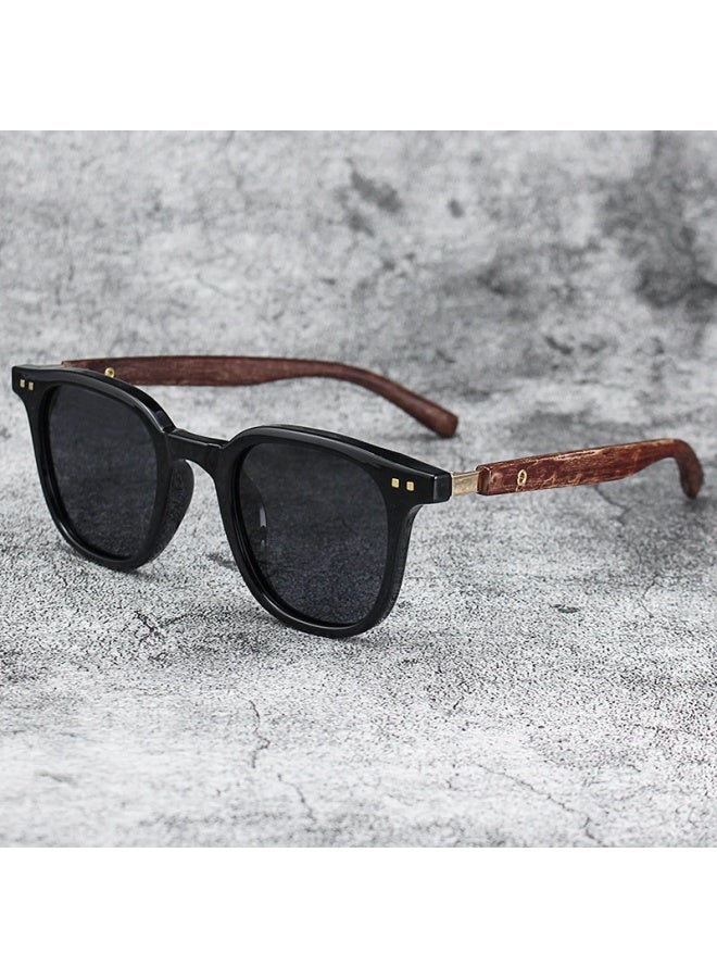 general New Arrival Men Vintage Wooden Frame Sunglasses Classic Brand Sun Glasses Coating Lens Driving Eyewear for Men/women-Lenses Color:4-Frame Color:as picture - Image 2