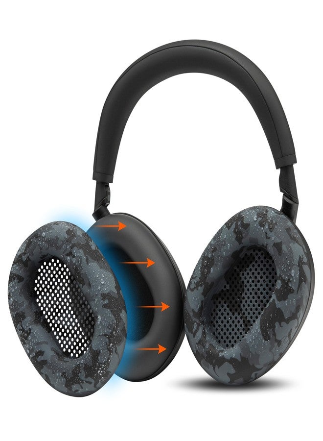 WC SweatZ XM6 - Patented Silicone Sweat Protection Ear Pads Compatible with Sony WH-1000XM6 by Wicked Cushions | Sweatproof and Easy Washable | Black Camo - Image 1