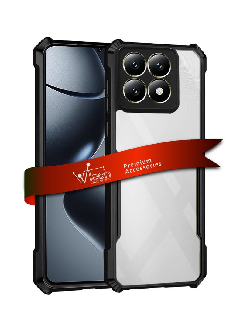 Wtech Xiaomi 14T Pro 5G 2024 Hybrid TPU Silicone with Raised Armour Bumpers Slim Case Cover - Black - Image 1