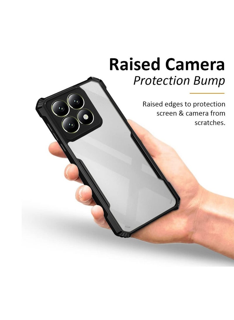 Wtech Xiaomi 14T Pro 5G 2024 Hybrid TPU Silicone with Raised Armour Bumpers Slim Case Cover - Black - Image 3