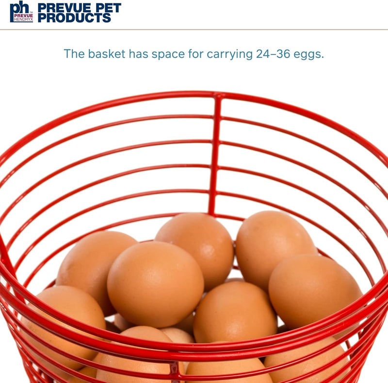 PH Prevue Hendryx Prevue Pet Products 8 Inch Red Vinyl Coated Metal Egg Basket, Holds 24-36 Eggs - SP468 - Image 3