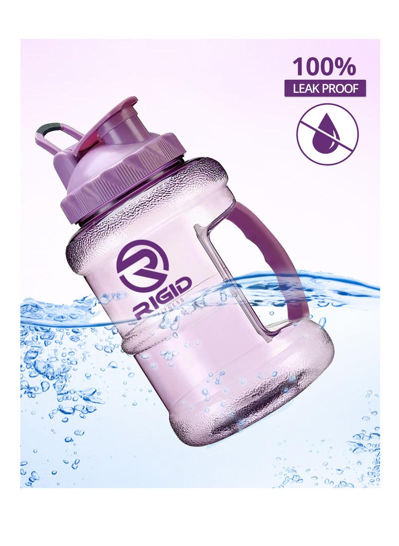 RIGID FITNESS Gym Bottle BPA-Free 2.5L - Hydration Jug - Leak-Proof Sport Water Bottle, Odorless & Transparent - Ideal Jug for Gym, Fitness and Outdoor Activities - Safe & No Smell (Purple/Transparent)  - Image 4