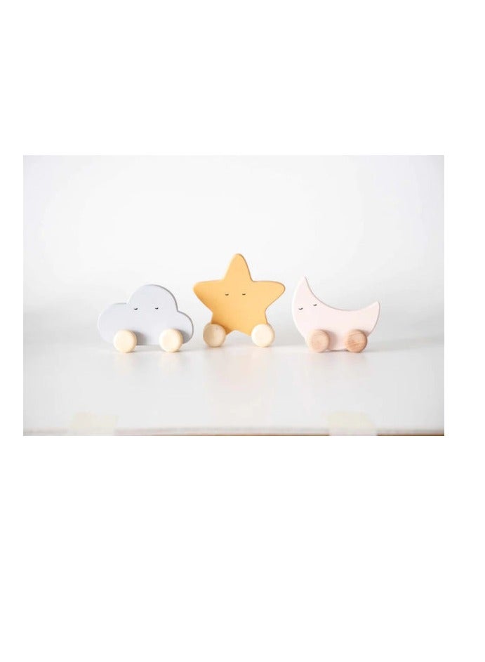 بيرتش آند باغز لعبة القمر الخشبية المتدحرجة، آمنة وناعمة ومستديرة وذات حجم مثالي للأيدي الصغيرة، ألعاب سكاي رولينج الرائعة للأطفال الصغار - Image 5