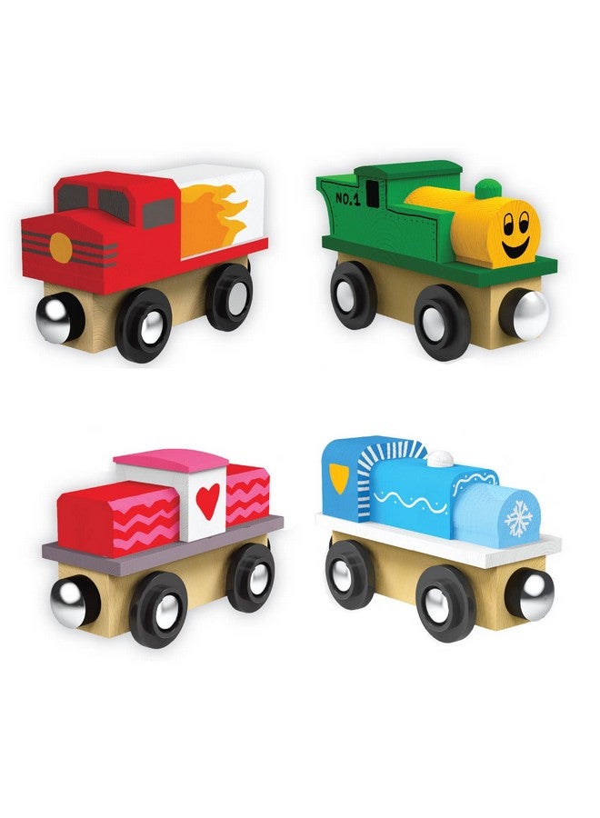 Orbrium أوربريوم 24 محرك غير مطلي لسكك الحديد الخشبية متوافق مع توماس، تشاجينغتون، بريو، رائع لموضوع حفلة عيد الميلاد (24 محرك) - Image 2