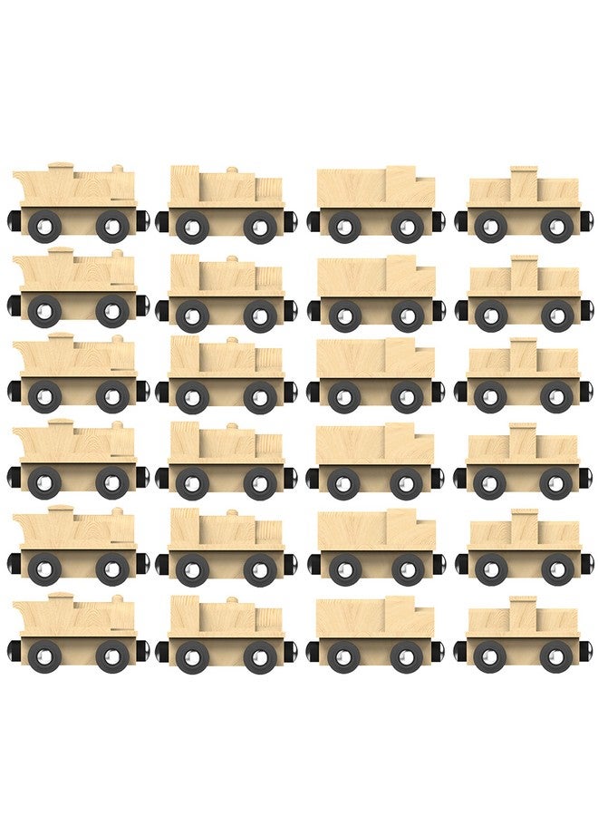 Orbrium أوربريوم 24 محرك غير مطلي لسكك الحديد الخشبية متوافق مع توماس، تشاجينغتون، بريو، رائع لموضوع حفلة عيد الميلاد (24 محرك) - Image 1