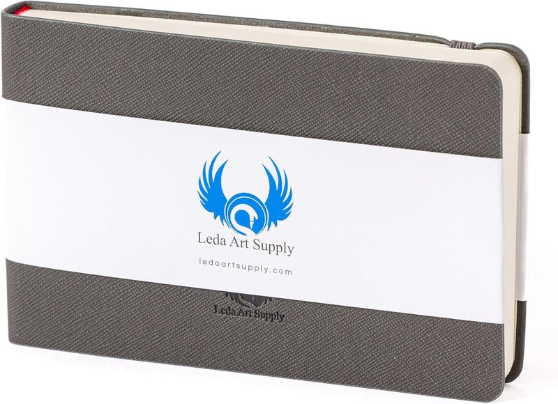Leda Art Supply دفتر رسم بشكل منظر طبيعي محمول، 5.5 بوصة × 3.3 بوصة، دفتر رسم مرن مسطح للفنانين، مثالي للحبر، الألوان المائية، الأقلام، الرصاص، الحجم: منظر طبيعي صغير - Image 1