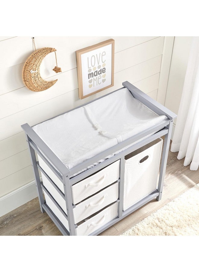 Badger Basket وسادة تغيير الأطفال من بادجر باسكت مقاومة للماء بتصميم مريح - قاعدة غير قابلة للانزلاق، حزام أمان، غطاء قابل للإزالة - أبيض - Image 5