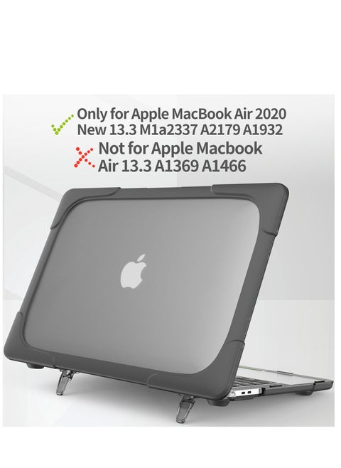 Hard Shell Case Cover with Kickstand Shockproof Function for MacBook Air A1932/A2179/A2337  13 inch