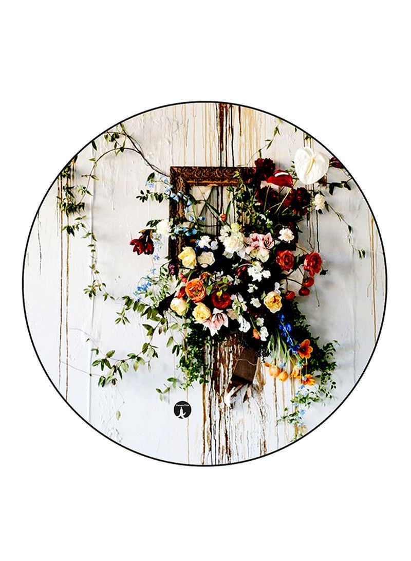 RKN Flowers Printed Fridge Magnet  Round  Multicolour - Image 2