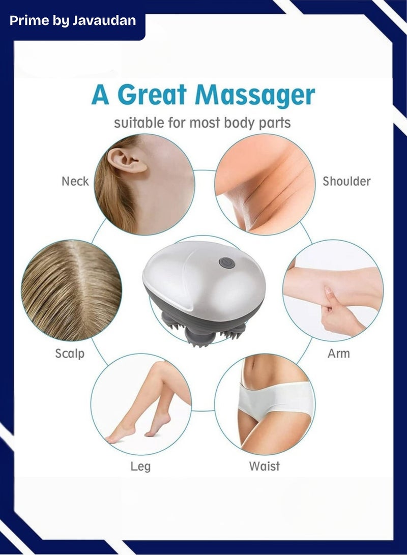 برايم بي جافاودان مجموعة مدلك فروة الرأس وختم ديرما القابل للتعديل – مدلك كهربائي للرأس مزوّد بـ4 رؤوس سيليكون، مقاوم للماء وقابل لإعادة الشحن + ختم ميكرونيدل بـ140 رأس تيتانيوم للوجه، نمو الشعر والعناية بالبشرة - Image 2