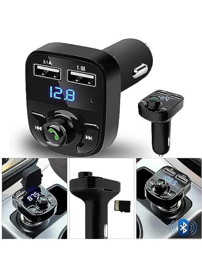MOXO Handsfree Call Fast Car Charger Wireless Bluetooth FM transmitter Multi function Dual USB port vehicle power adaptors MP3 receiver transmitter  - Image 2