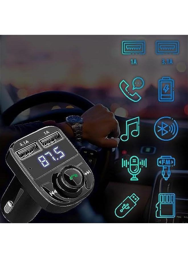 MOXO Handsfree Call Fast Car Charger Wireless Bluetooth FM transmitter Multi function Dual USB port vehicle power adaptors MP3 receiver transmitter  - Image 5