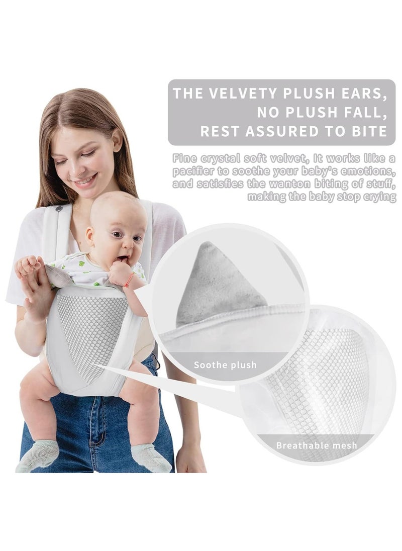 BEYOU - Baby Carrier, Shoulder Straps Mesh Breathable Baby Sling Butterfly Buckle Stretch Adjustable Front, All Position Backpack Fits 3-36 Months Baby to Toddler Girls and Boys 7-40 lbs (White) - Image 1