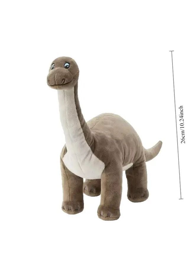 Khaki Brontosaurus Plush Toy Soft Dinosaur Stuffed Animal Desktop Decor Gift - Image 1