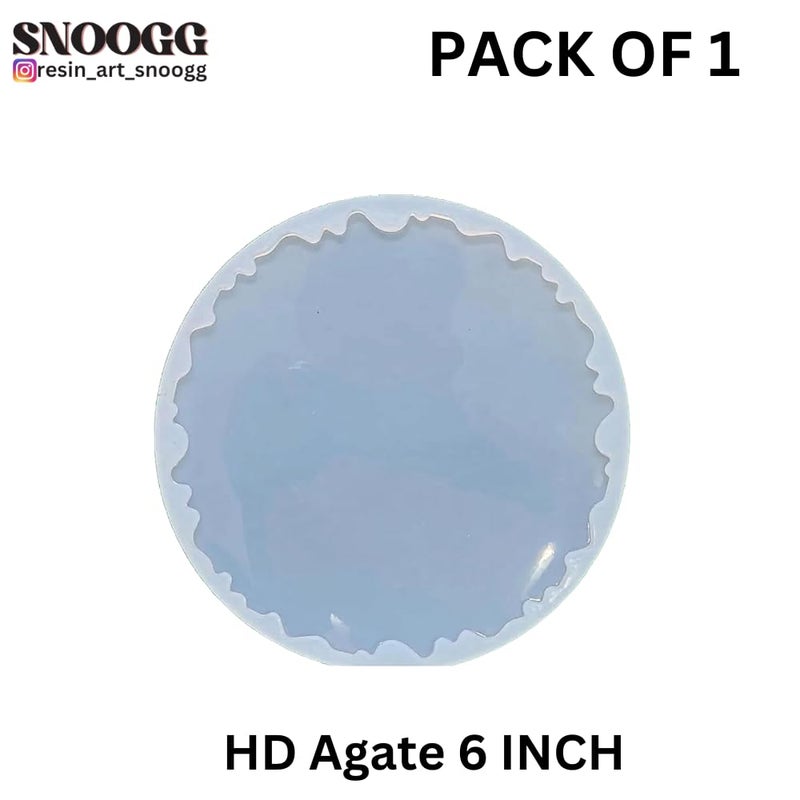 Snoogg SNOOGG Pack of 6 inch HD - 1 Piece Heavy-Duty Agate / 1 Piece Mould Epoxy Resin Casting Moulds for Making and DY Coaster, Cups Mats, Photo Display, Mantra Frame, Home Decoration and More.  - Image 2