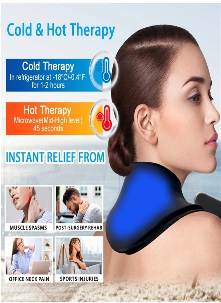 Generic Neck ice pack gel reusable ice pack for neck pain relief, hot and cold compress therapy for neck injury, swelling, cervical surgery recovery  - Image 2