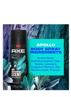 Axe Pack Of 6 Axe Apollo 48 Hours Fresh Deodorant Body Spray 150ml  - Image 4