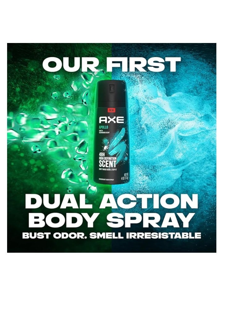 Axe - Pack Of 6 Axe Apollo 48 Hours Fresh Deodorant Body Spray 150ml - Image 1