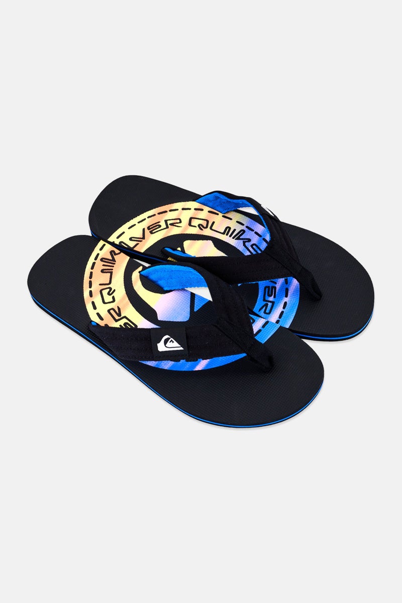 QUIKSILVER نعال رجالية بشعار العلامة التجارية، أسود - Image 4