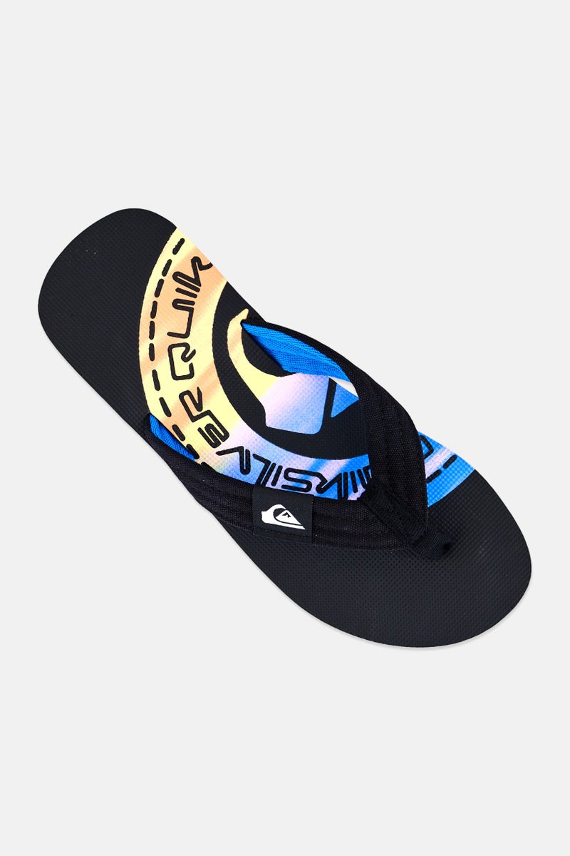 QUIKSILVER نعال رجالية بشعار العلامة التجارية، أسود - Image 2