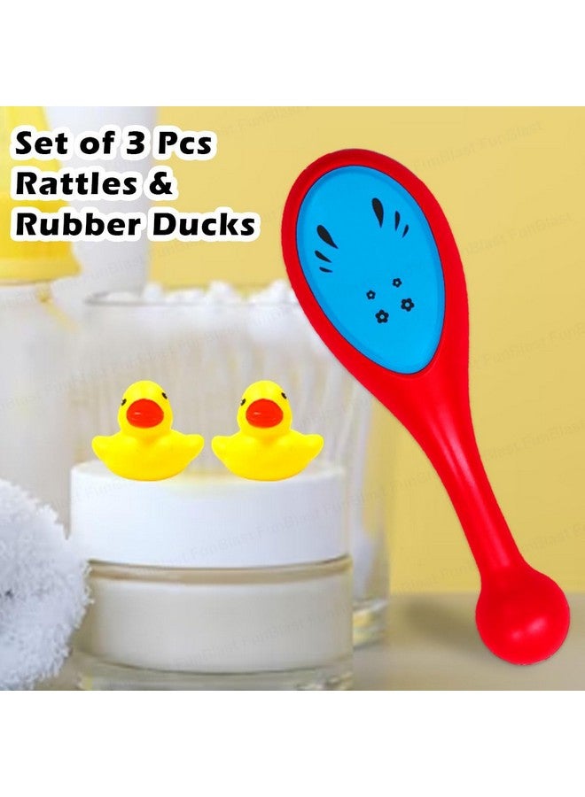 FunBlast Rattles for Baby 0-6 Months - Rattle with 2 Squeeze Duck, Shakers for Baby, Toys for Babies, Infant Toys, New Born Baby Toys - Random Color - Image 2