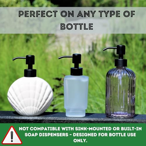 Kapitan Soap Dispenser Pump Replacement Head Black Spare Stainless Steel 28Mm Brushed Finish - Image 2