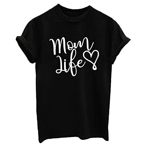 LOOKFACE Women Funny Graphic T Shirt Cute Short Sleeve Tees Tops Black Large - Image 1