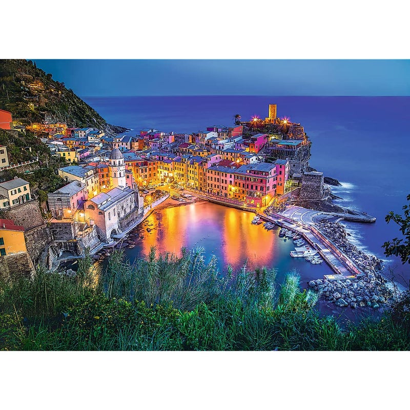 Trefl Vernazza at Dusk 2000 Piece Jigsaw Puzzle Red 38"x27" Print, DIY Puzzle, Creative Fun, Classic Puzzle for Adults and Children from 15 Years Old - Image 2