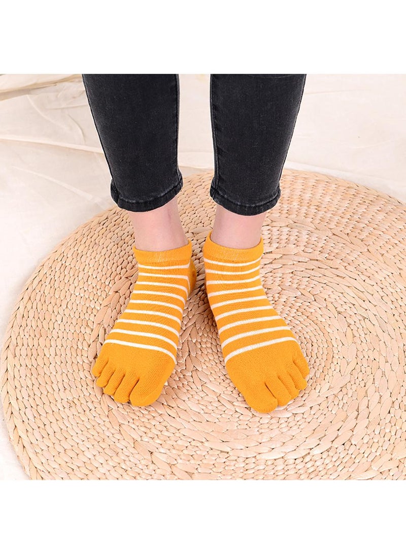 Sweet seven جوارب أصابع القدم النسائية - 4 أزواج من جوارب قطنية بخمسة أصابع للجري بحجم صغير - Image 3