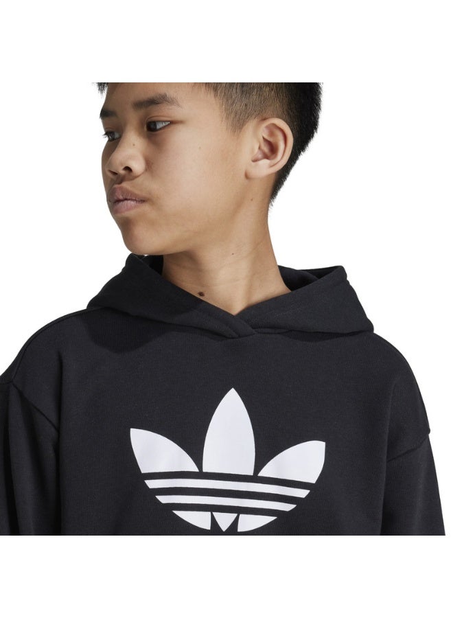 adidas Originals هودي قصير أسود من أديداس للأطفال - أوريجينالز - Image 4