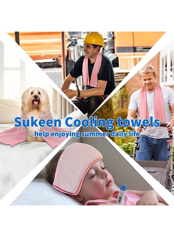 Sukeen منشفة تبريد 4 عبوات (40"x12") للعرق، لفات تبريد سريعة الجفاف للرقبة، منشفة رياضية ناعمة وقابلة للتنفس لليوغا، الرياضة، الجري، التمارين، الطهي - Image 5