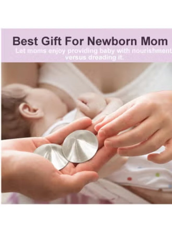 معجب أكواب رضاعة فضية عيار 925 بتصميم أصلي مثقوب يسمح بمرور الهواء، أكواب رضاعة فضية لحديثي الولادة، أغطية حلمات فضية للرضاعة الطبيعية، واقيات رضاعة فضية، أكواب شفاء، مستلزمات أساسية لحديثي الولادة، تهدئ الحلمات المتشققة والمؤلمة. - Image 3