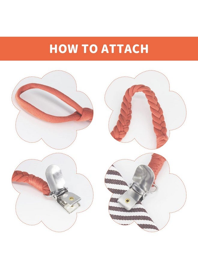 duludulu - 7 Pcs Braided Pacifier Clips For Boys And Girls Pacifier Holder Baby Binky Clips Handmade Cotton Modern Unisex Pacifier Smoother Clip Fits All Pacifiers For Shower Birthday Gifts - Image 1