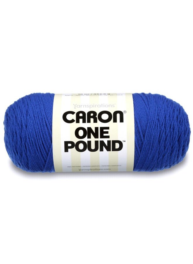 CARON One Pound Solids Yarn, 16oz, Gauge 4 Medium, 100% Acrylic - Royalty- For Crochet, Knitting & Crafting (1 Piece) - Image 1