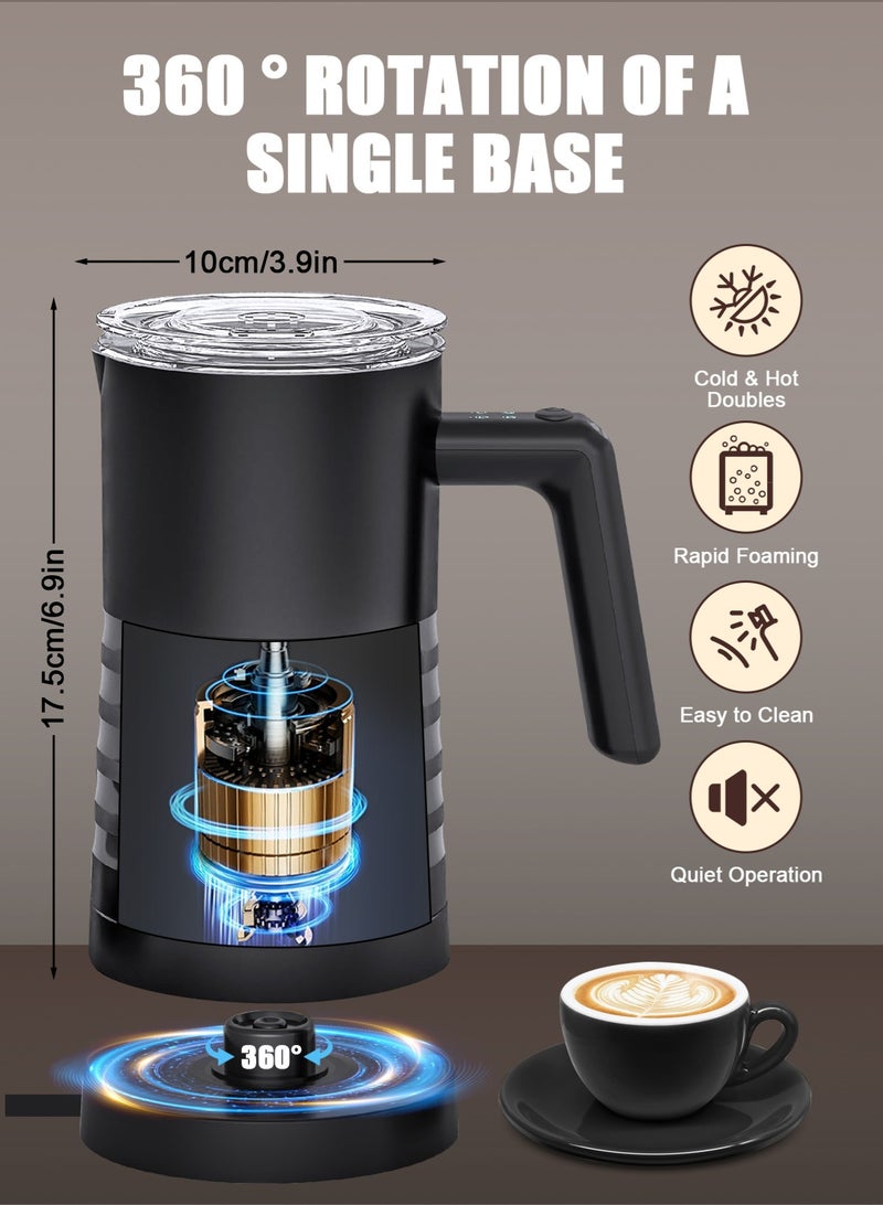 HomarKet Electric Milk Frother and Steamer 4 in 1 Automatic Milk Warmer 400W Non-Stick Interior 350ml Hot/Cold Stainless Steel Milk Foam Maker with Washing Brush for Coffee/Hot Chocolate Milk/Latte/Cappuccinos-Black - Image 5