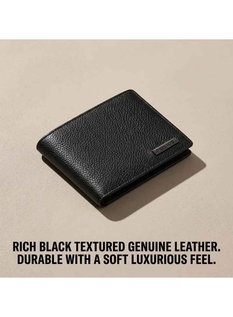Police Drum Drum Black Leather Wallet for Men for Men | Best Price UAE