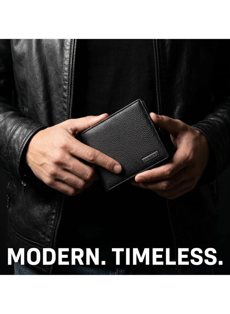 Police Drum Drum Black Leather Wallet for Men for Men | Best Price UAE