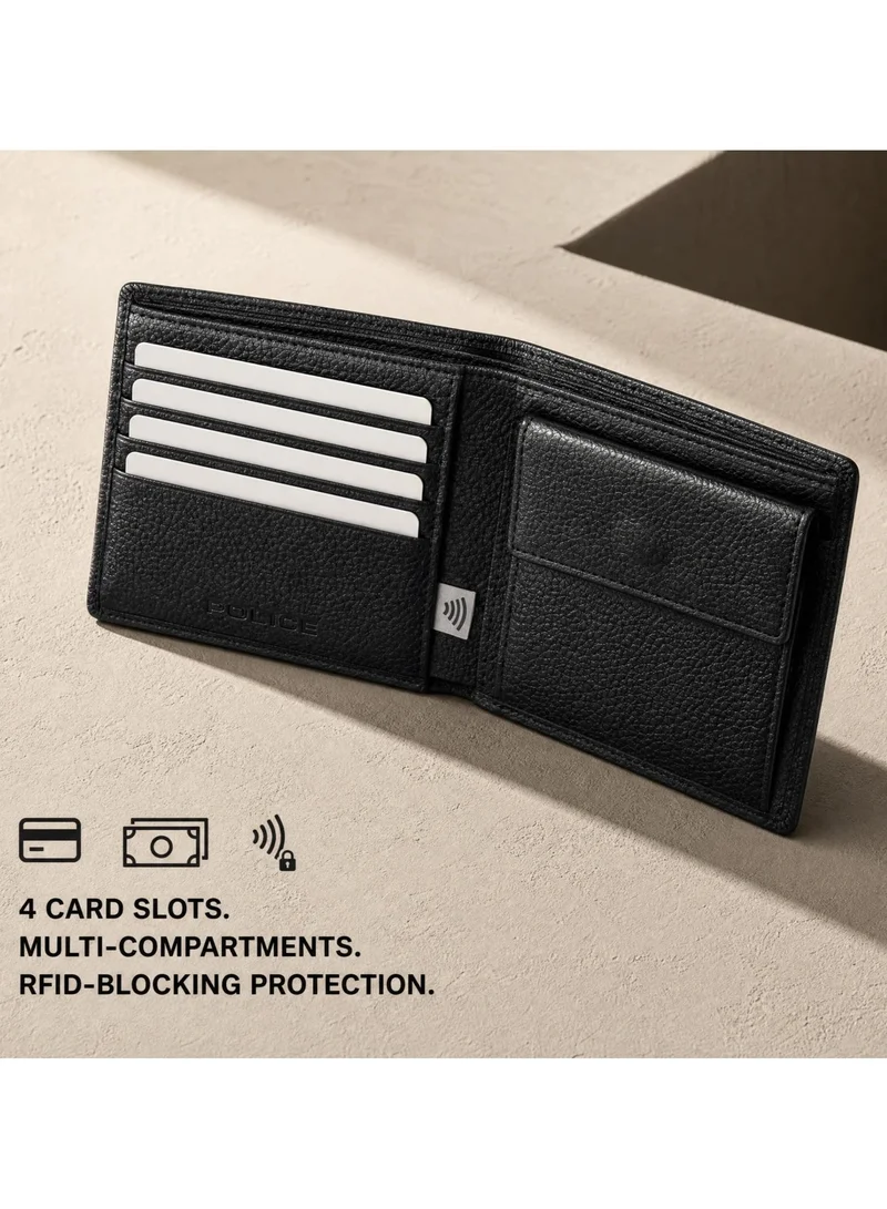 Police Drum Drum Black Leather Wallet for Men for Men | Best Price UAE