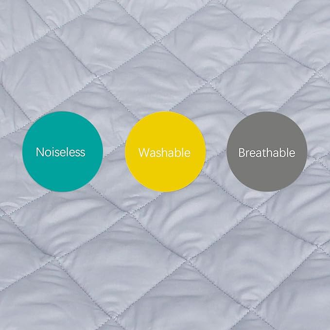 Biloban Sheet for Regalo My Cot Portable Toddler Bed, Joovy Travel Cot (Sheet Only, Bed not Included), Soft Child Travel Cot Padded Cover, Grey - Image 4